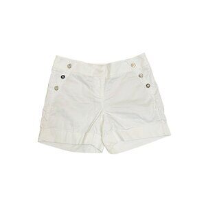 White House Black Market White Sailor Button Cuff Shorts size 2